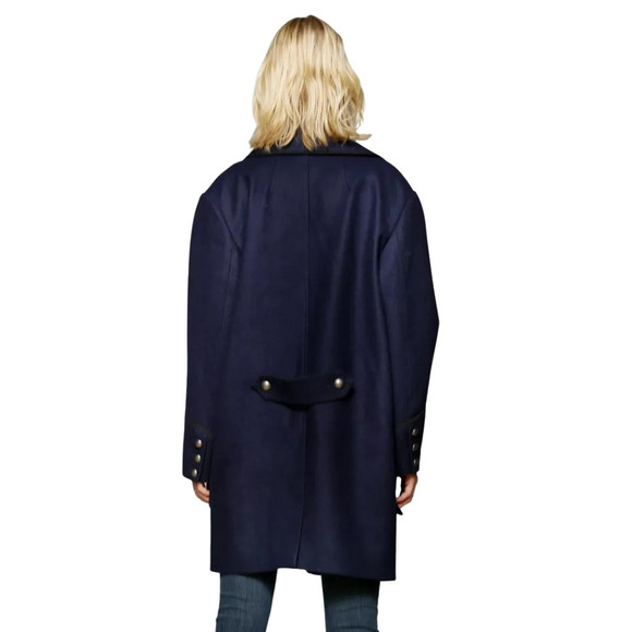 BB Dakota Wool Blend Military Double-Breasted Peacoat Jacket Navy Size S - Picture 4 of 12